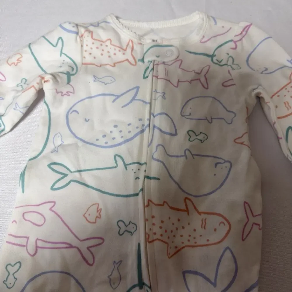 Carter's Baby Girls Whale Sleep & Play 6 Months Zip Up Footed Pajamas Sleeper